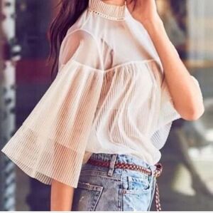 Victoria's Secret Dream Angels Pleated Tulle Tunic cream Pink Size Small